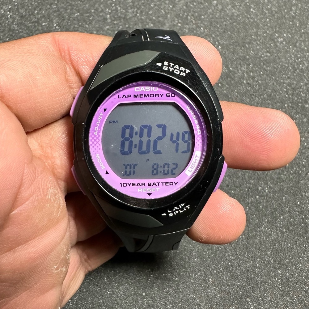 Casio Str300-1c Ladies Sports Running Lap Memory Watch Working New Battery